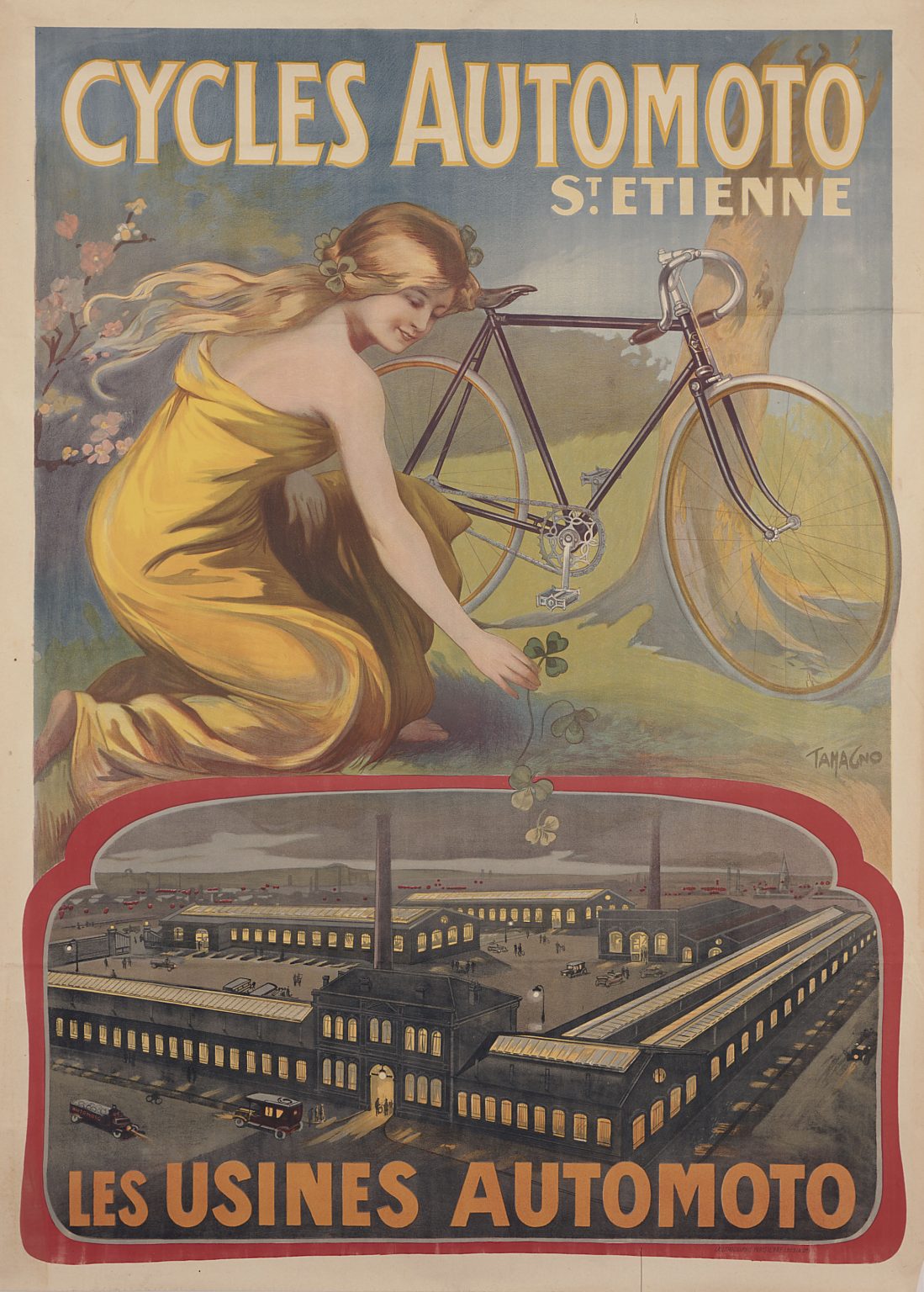 PUBLICITÉ DE PRESSE 1920 CYCLES AUTOMOTO 6 USINES A ST ÉTIENNE
